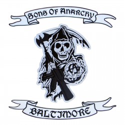 Sons of Anarchy - logo, upper rocker and lower rocker with your own text