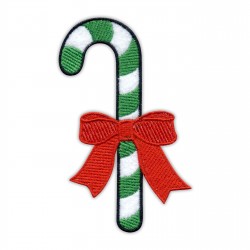 Candy Cane with green ribbon - iron on
