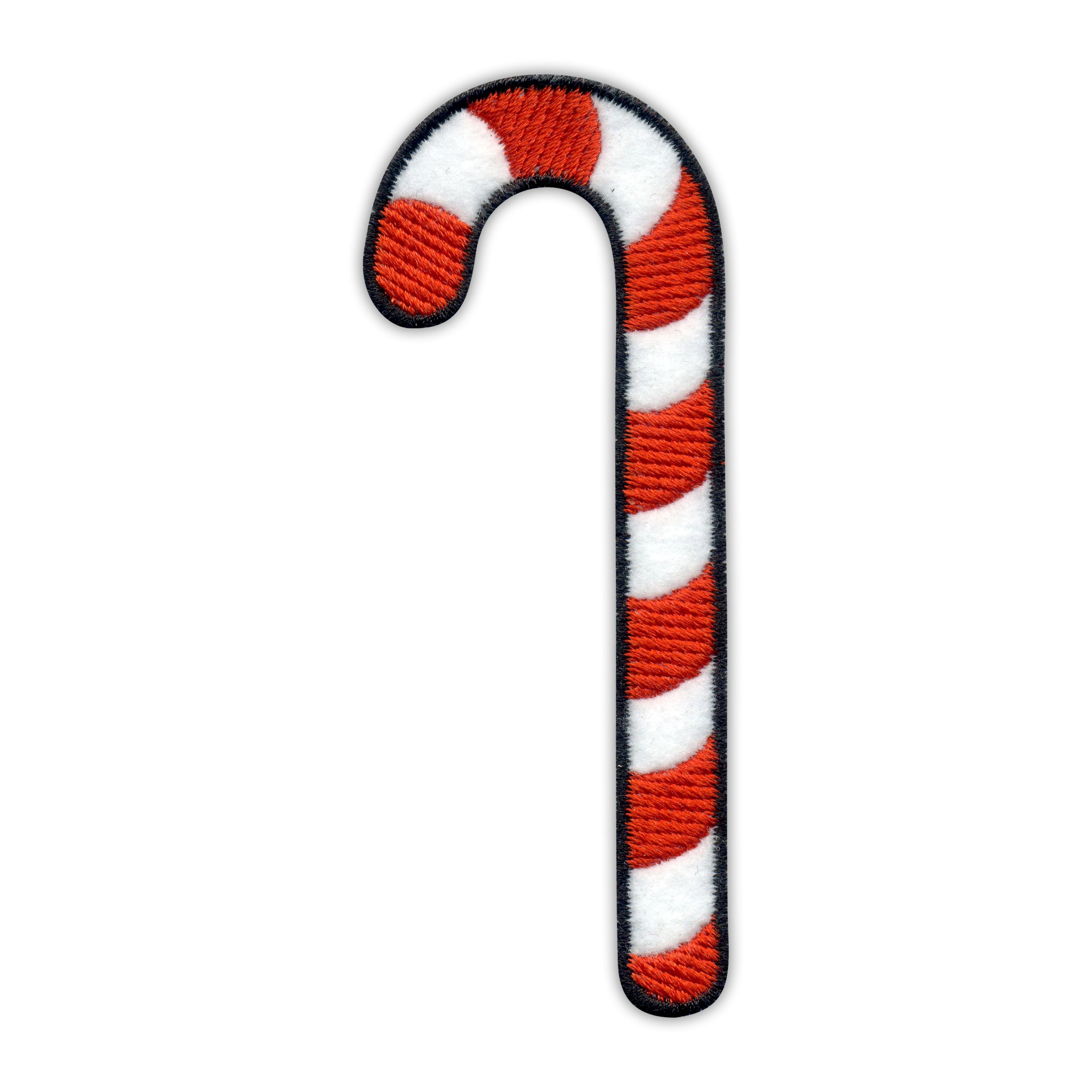 Candy Cane Applique Patch Christmas Treat Iron on Bow 2.25