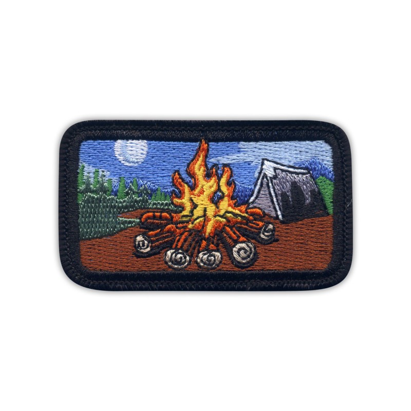 Camping campfire and tent Embroidered PATCH/BADGE 