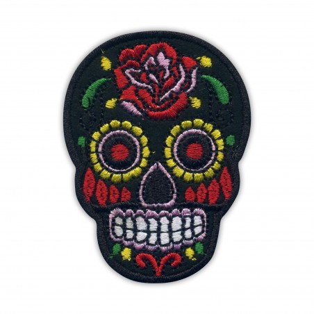 Badge,Sugar Skull,Pink,Patch,Aufnäher,Aufbügler,Dia De Los Muertos,Mexico 