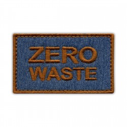 Denim ECO patch ZERO WASTE - made from RECYCLED JEANS, brown