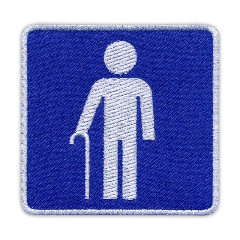 ELDERLY PERSON with a cane - sign, symbol for old aged person