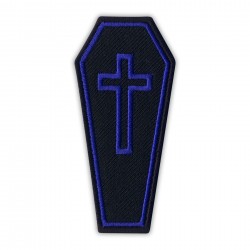 COFFIN with purple cross