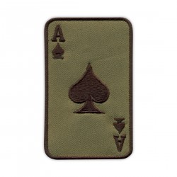 The Ace of Spades - the Spadille, Death Card - subdued, dark olive background