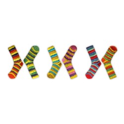 Set of 6 colourful SOCKS - symbol of Down Syndrome