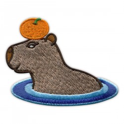 Capybara taking a bath with...