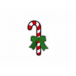 Candy Cane with green ribbon - iron on
