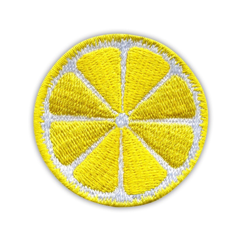 Small Embroidered PATCH/BADGE Slice of Lemon 
